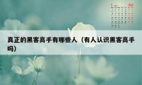 真正的黑客高手有哪些人（有人认识黑客高手吗）