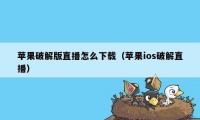 苹果破解版直播怎么下载（苹果ios破解直播）