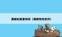 满屏的黑客特效（满屏特效软件）