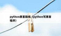 python黑客路线（python写黑客程序）