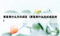 黑客用什么方式成名（黑客用什么方式成名的）