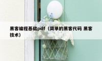 黑客编程基础pdf（简单的黑客代码 黑客技术）