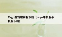 Csgo游戏破解版下载（csgo单机版手机版下载）