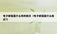 电子邮箱是什么样的格式（电子邮箱是什么格式?）