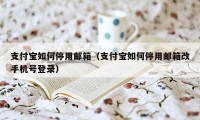 支付宝如何停用邮箱（支付宝如何停用邮箱改手机号登录）