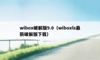 wibox破解版9.0（wiboxls最新破解版下载）