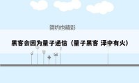 黑客会因为量子通信（量子黑客 泽中有火）