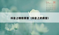 抖音上哪些黑客（抖音上的黑客）