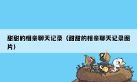 甜甜的相亲聊天记录（甜甜的相亲聊天记录图片）