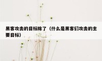 黑客攻击的目标除了（什么是黑客们攻击的主要目标）