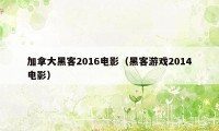 加拿大黑客2016电影（黑客游戏2014电影）