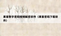 黑客数字密码视频解密软件（黑客密码下载软件）