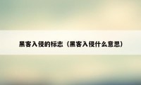 黑客入侵的标志（黑客入侵什么意思）