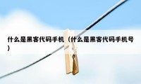 什么是黑客代码手机（什么是黑客代码手机号）