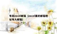 导出excel邮箱（excel里的邮箱地址导入邮箱）