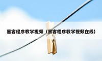 黑客程序教学视频（黑客程序教学视频在线）