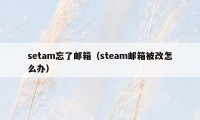 setam忘了邮箱（steam邮箱被改怎么办）