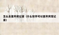 怎么去查开房记录（什么软件可以查开宾馆记录）