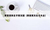 黑客搞笑名字英文版（黑客英文名字大全）