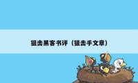 狙击黑客书评（狙击手文章）