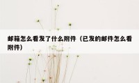 邮箱怎么看发了什么附件（已发的邮件怎么看附件）