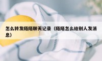 怎么转发陌陌聊天记录（陌陌怎么给别人发消息）