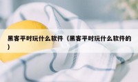 黑客平时玩什么软件（黑客平时玩什么软件的）