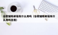 谷歌辅助邮箱有什么用吗（谷歌辅助邮箱有什么用吗百度）