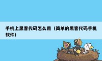 手机上黑客代码怎么用（简单的黑客代码手机软件）