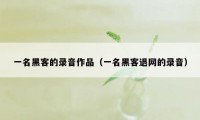 一名黑客的录音作品（一名黑客退网的录音）