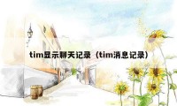 tim显示聊天记录（tim消息记录）