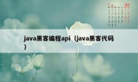 java黑客编程api（java黑客代码）