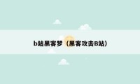 b站黑客梦（黑客攻击B站）